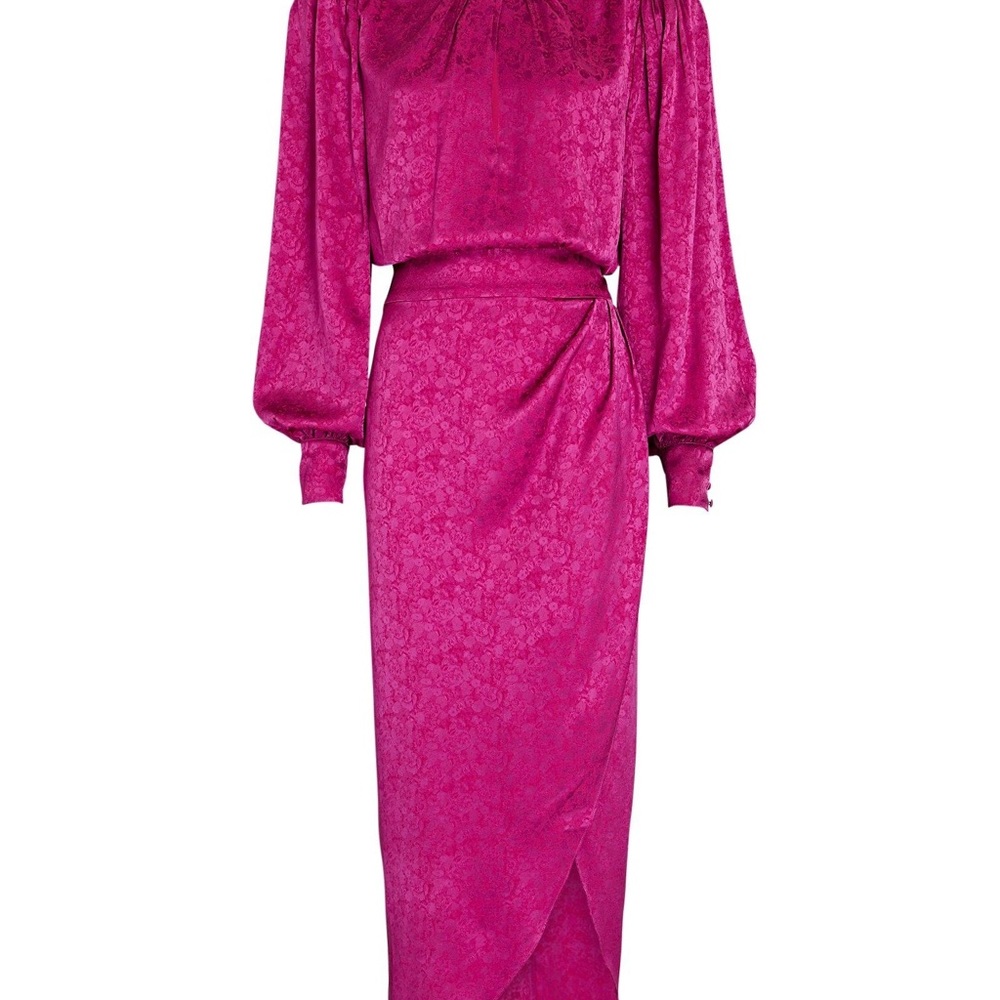 RONNY KOBO
Adola Twisted Satin Jacquard Maxi Dress